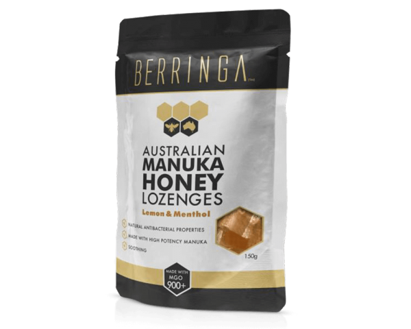 pack of australian manuka honey lozenges lemon & menthol mgo 900