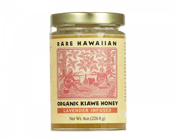 Jar of Rare Hawaiian Organic Kiawe Honey Lavender Infused