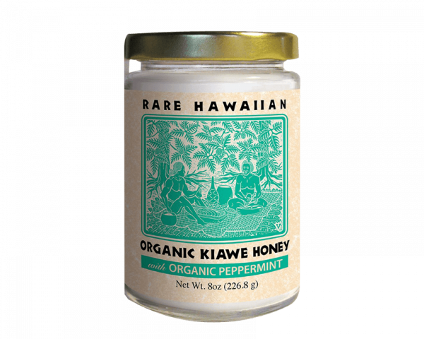 Jar of Rare Hawaiian Organic Kiawe Honey with Peppermint